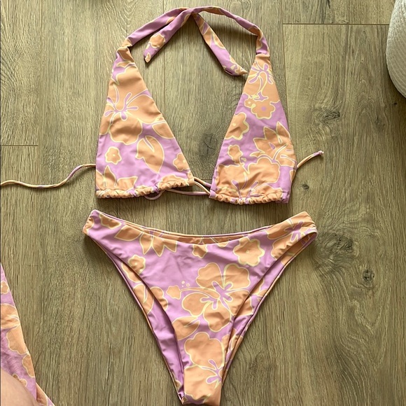Floral Bikini Set in Pink and Orange - Picture 1 of 3